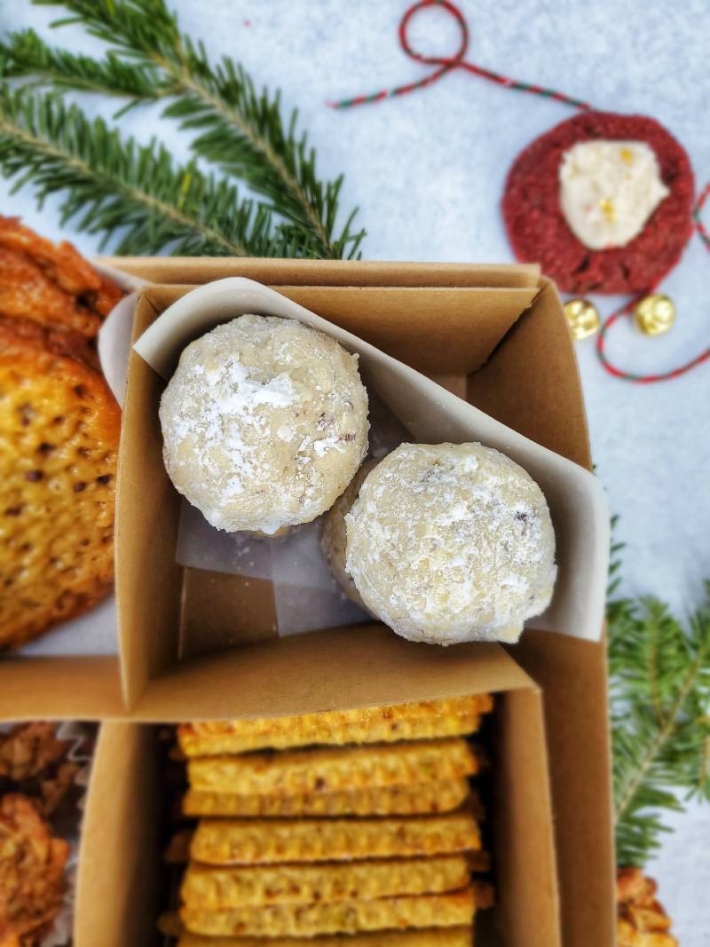 Cookie Box Close-up of the Snowball or Wedding Cookies