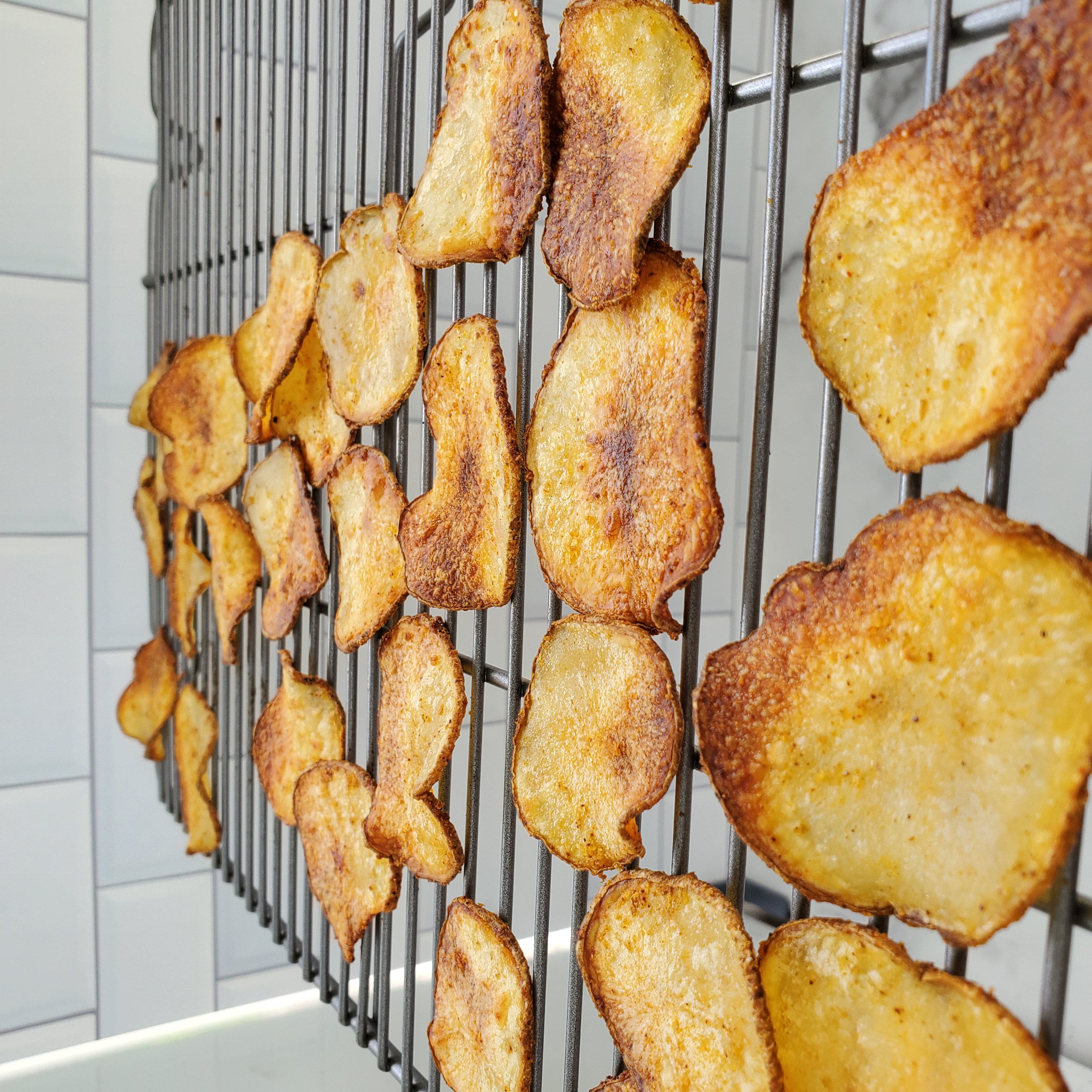 bbq chips on a rack