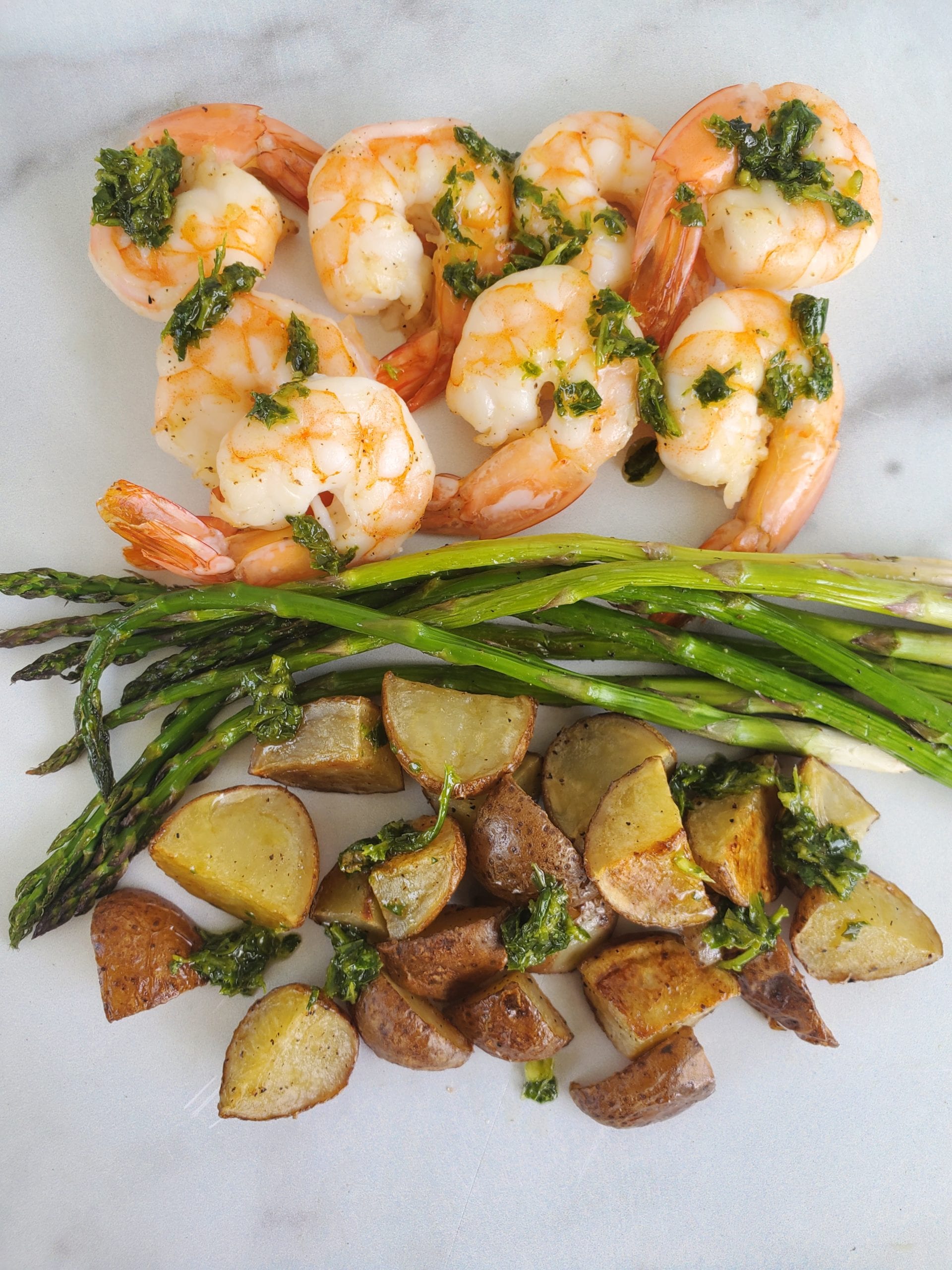 Healthy Sheet Pan Shrimp Asparagus Potato Dinner Recipe – Health Starts in  the Kitchen