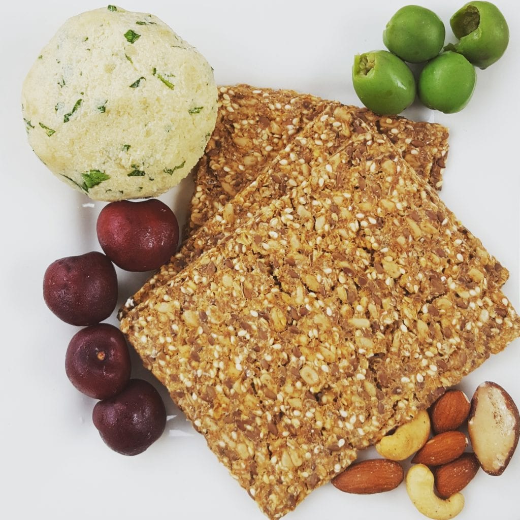 Alternative To Cheese Paired with crackers, olives, nuts, and fruit
