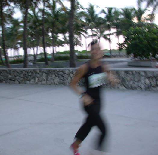 running by fast as the wind blurry