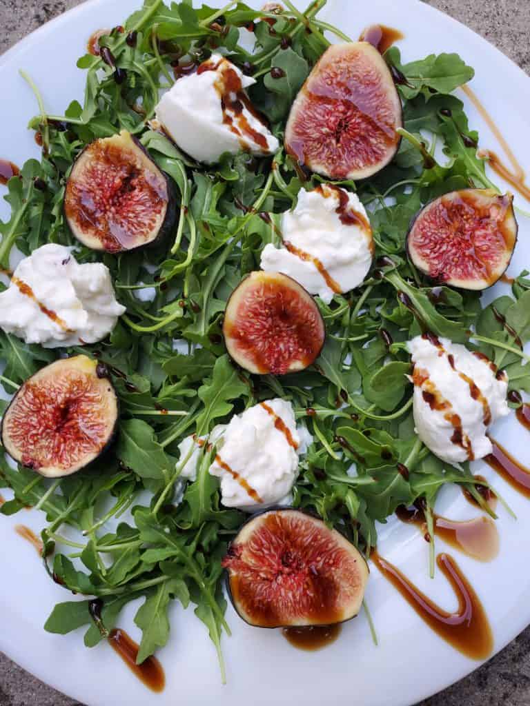 fig, arugula, and burrata salad
