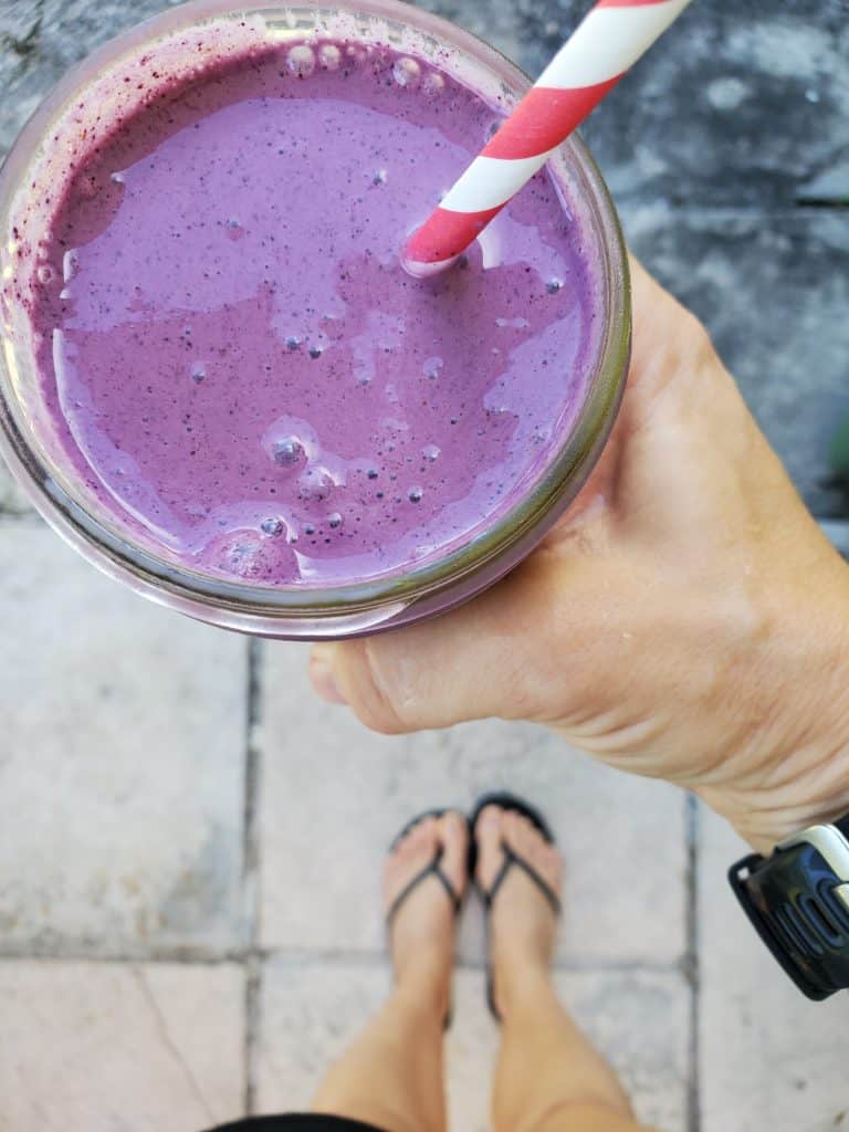 Close-Up of the Blueberry Banana Smoothie