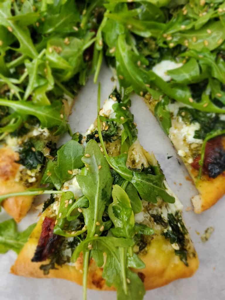 Close-up Shot of Salad Pizza