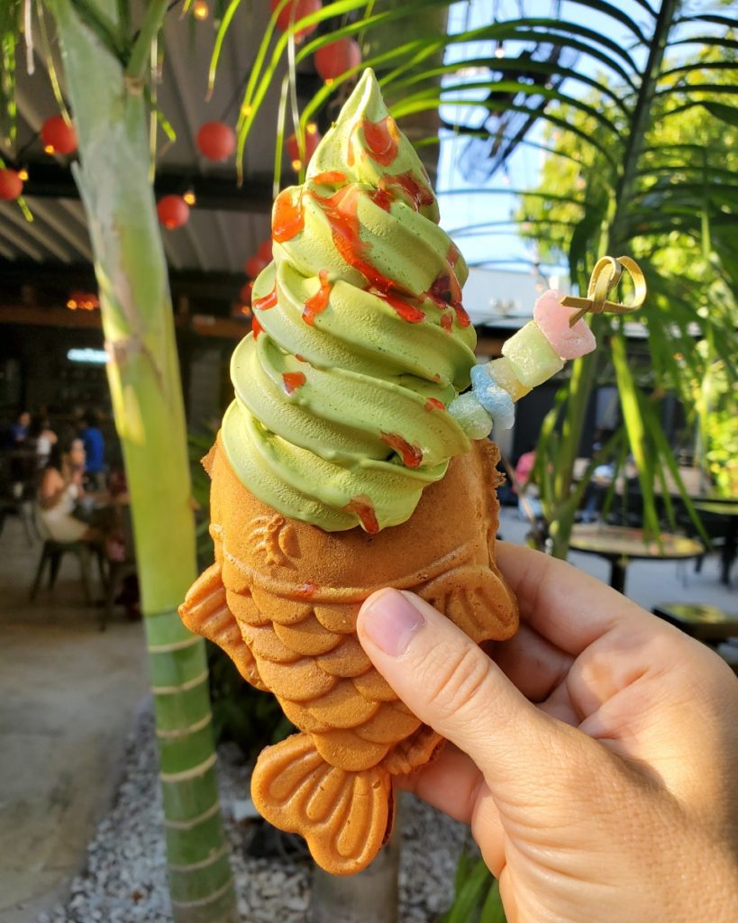 Taiyaki Cone with Matcha Ice Cream