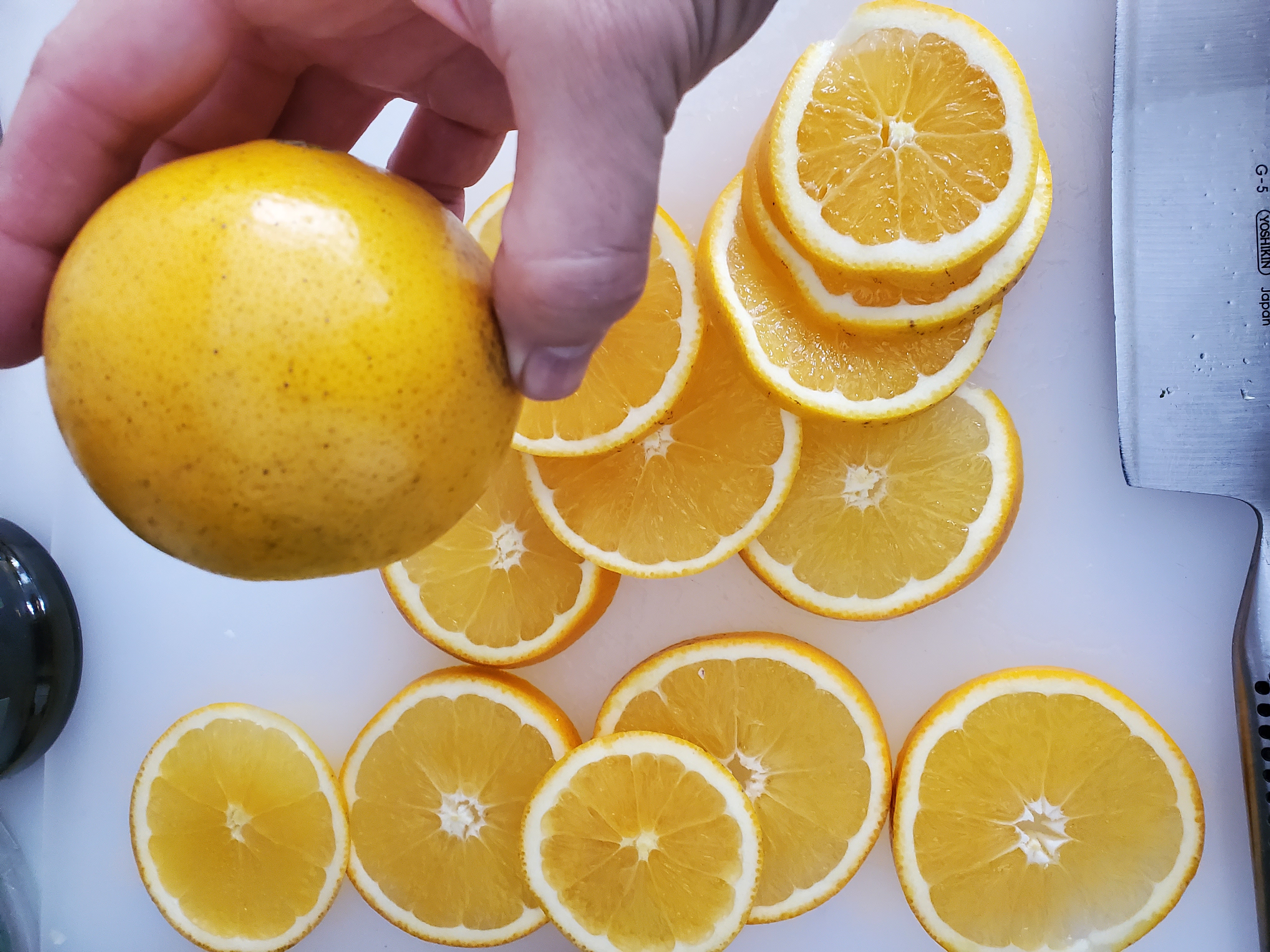 Cut up orange slices