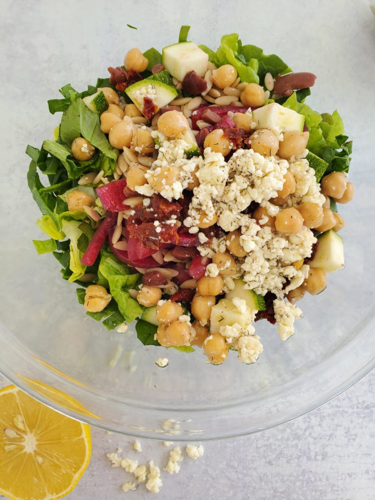 salad in a jar in a bowl