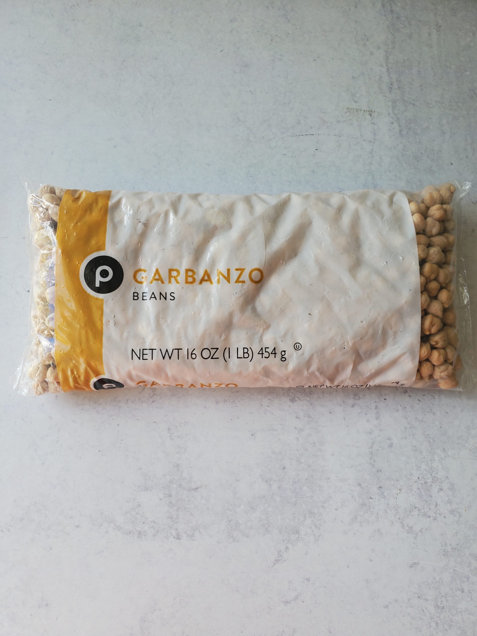 pound of dry chickpeas in a bag
