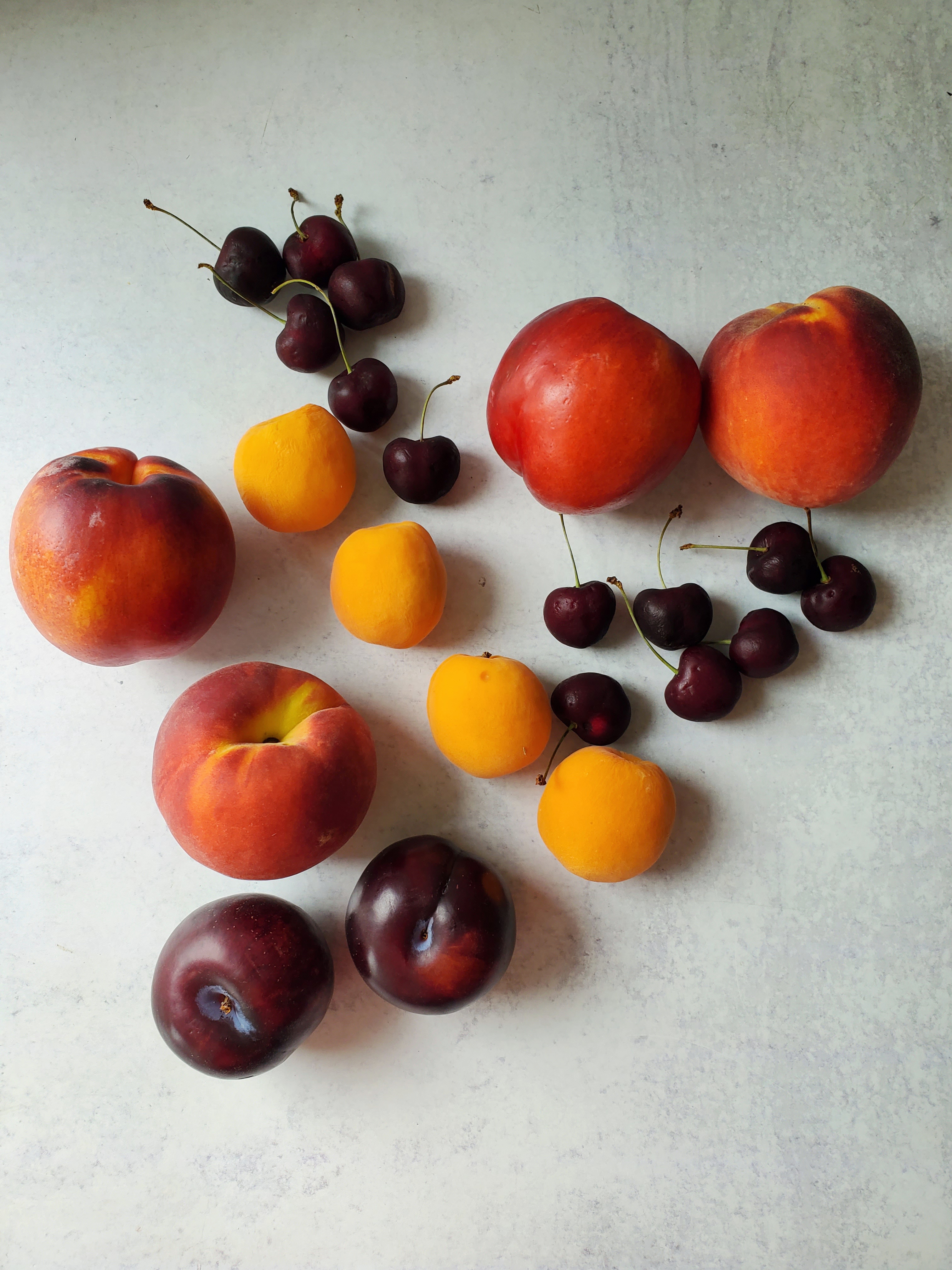 Stone Fruits:  plums, cherries, nectarines, peaches, apricots