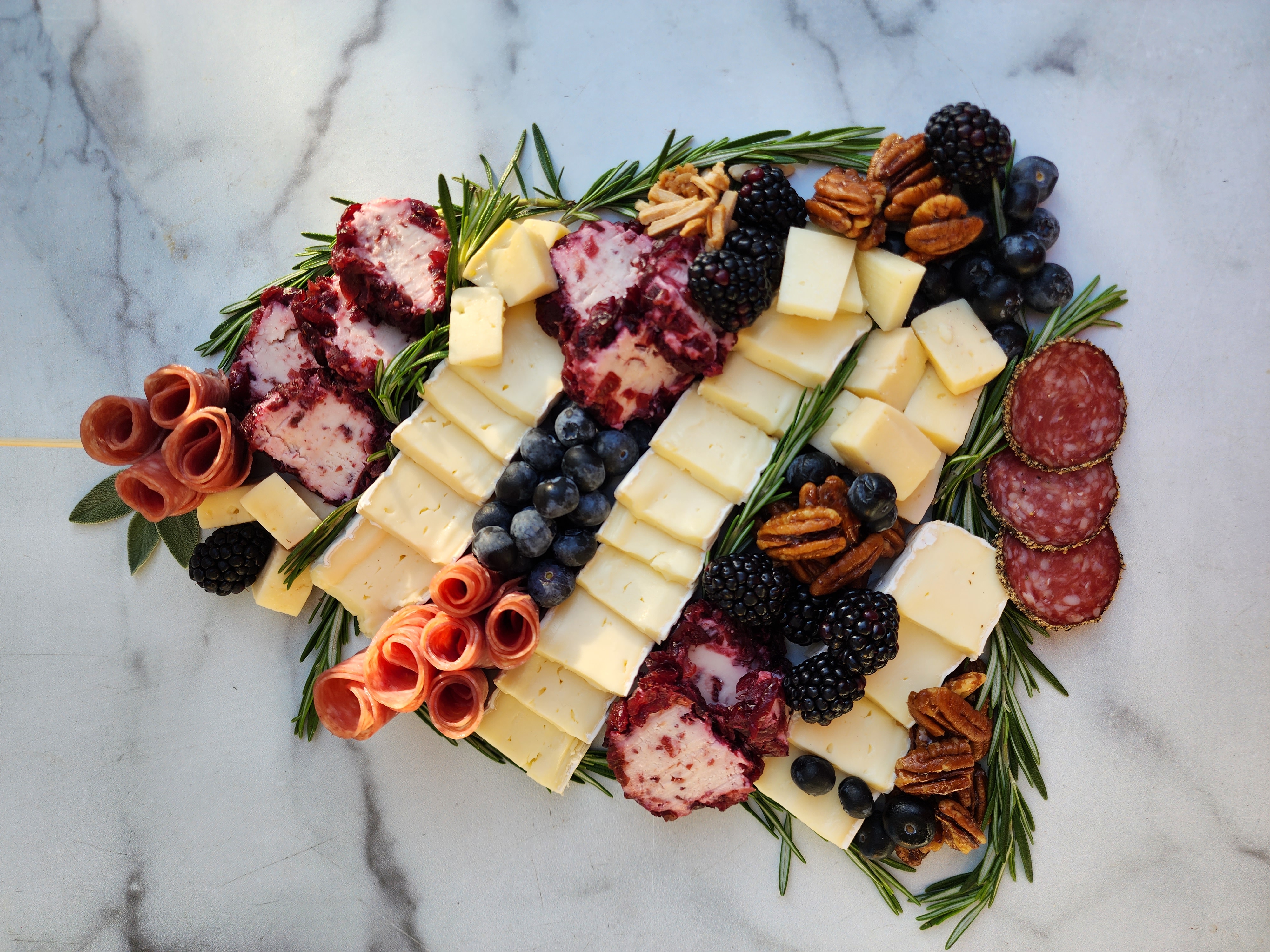 cheeseboard in the shape of a Christmas tree