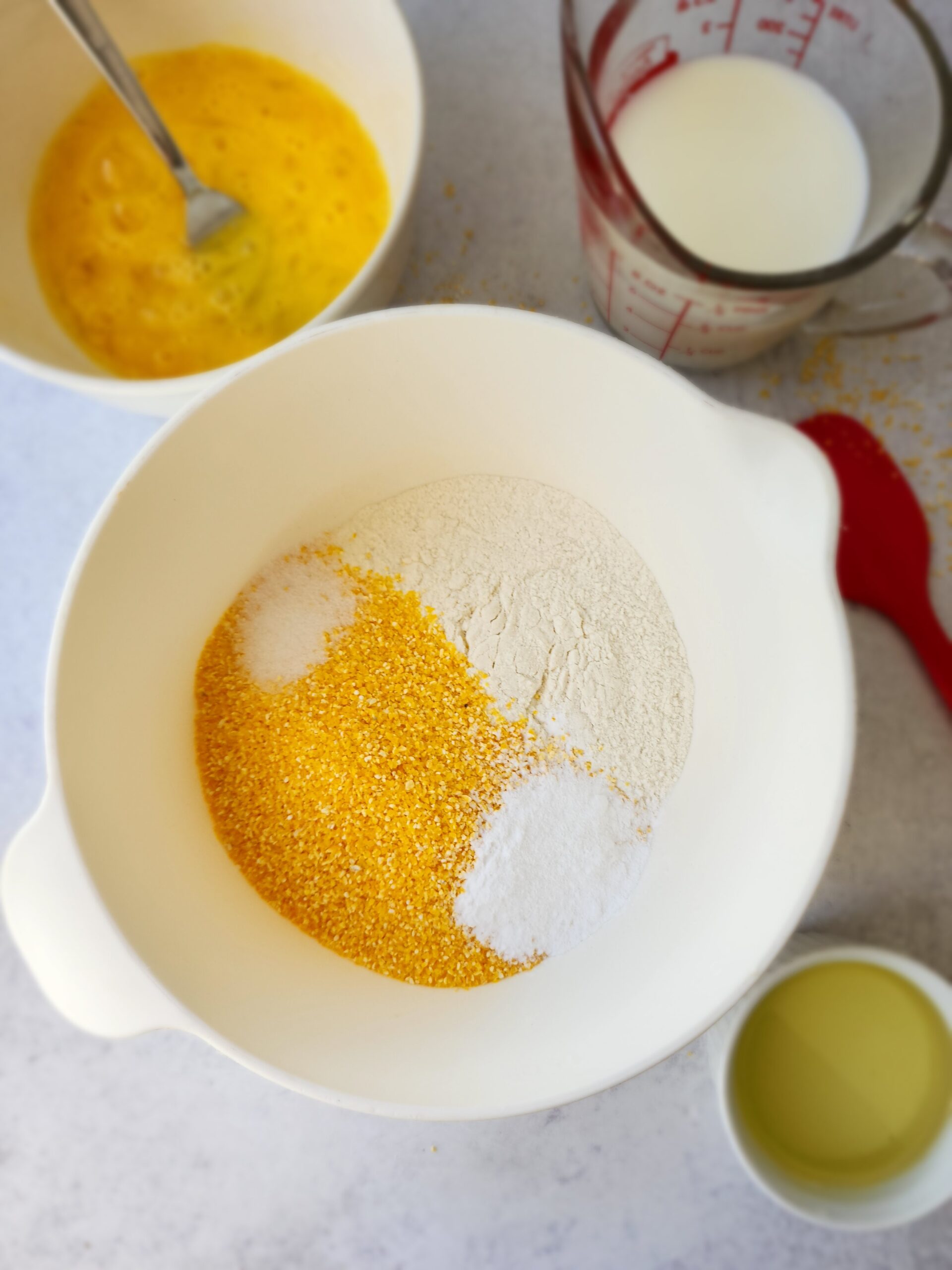 Skillet Cornbread - all the dry ingredients