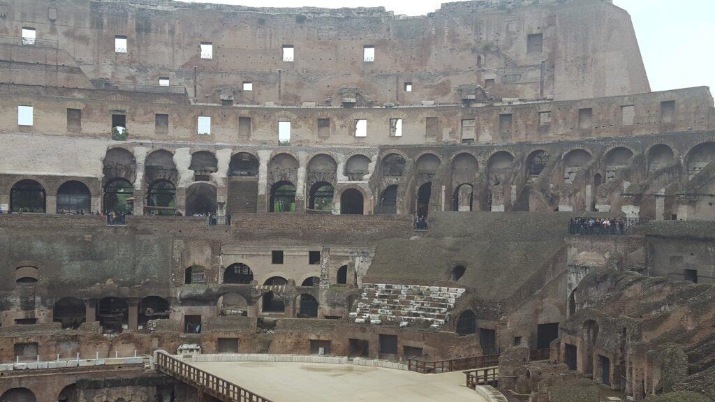 Inside view of the Coliseum in Rome, Italy
