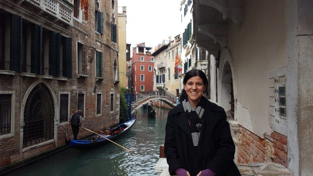 Selfie on the water in Venice, Italy