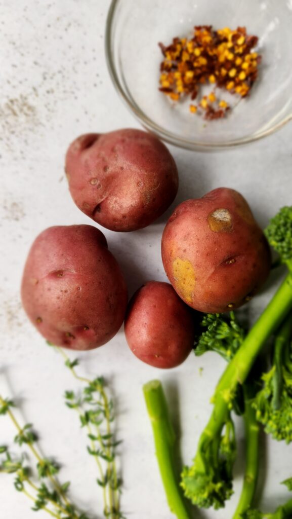Close-up picture of red-skinned potatoes