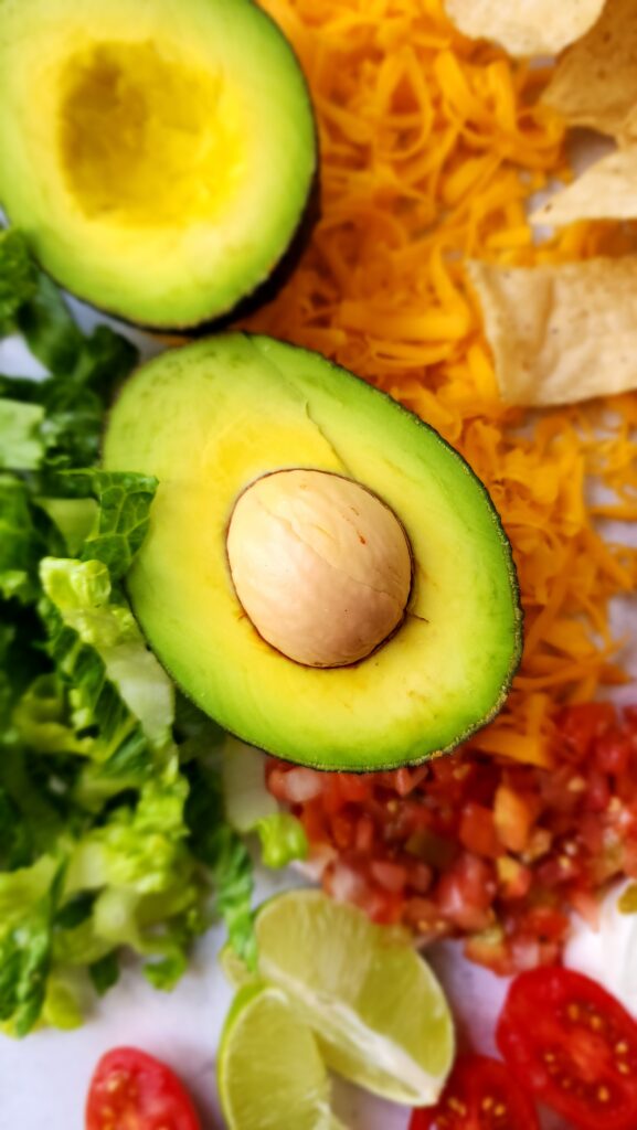 toppings for taco salad - Close-up of the avocado