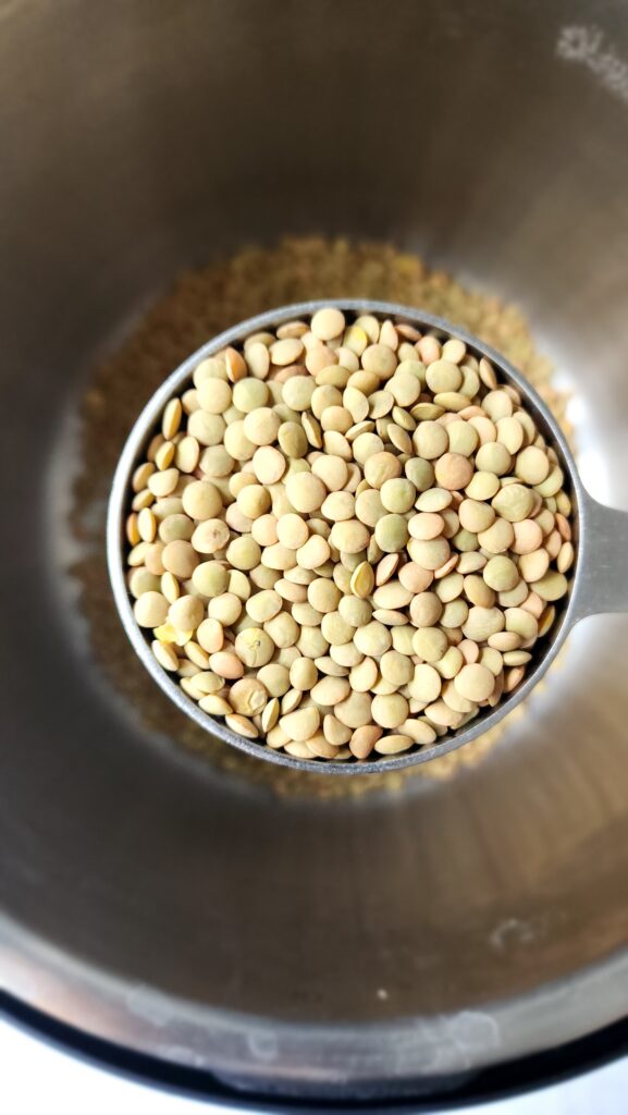 Pressure cooker lentils