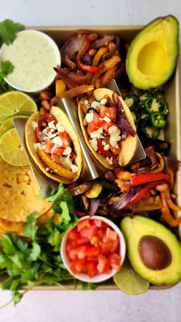Roasted Veggie and Pinto Bean Tacos