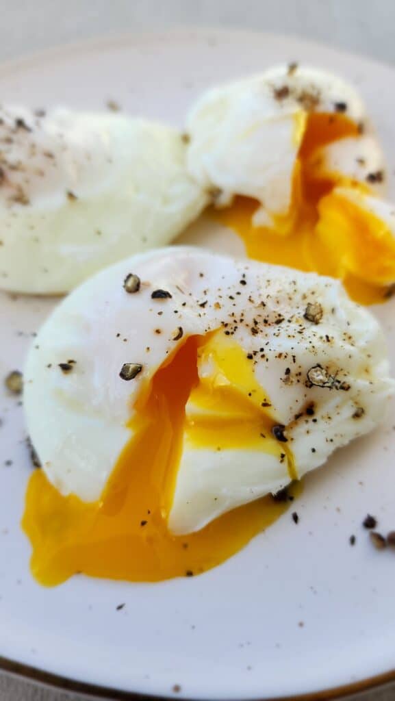 Perfectly Poached Eggs on a plate