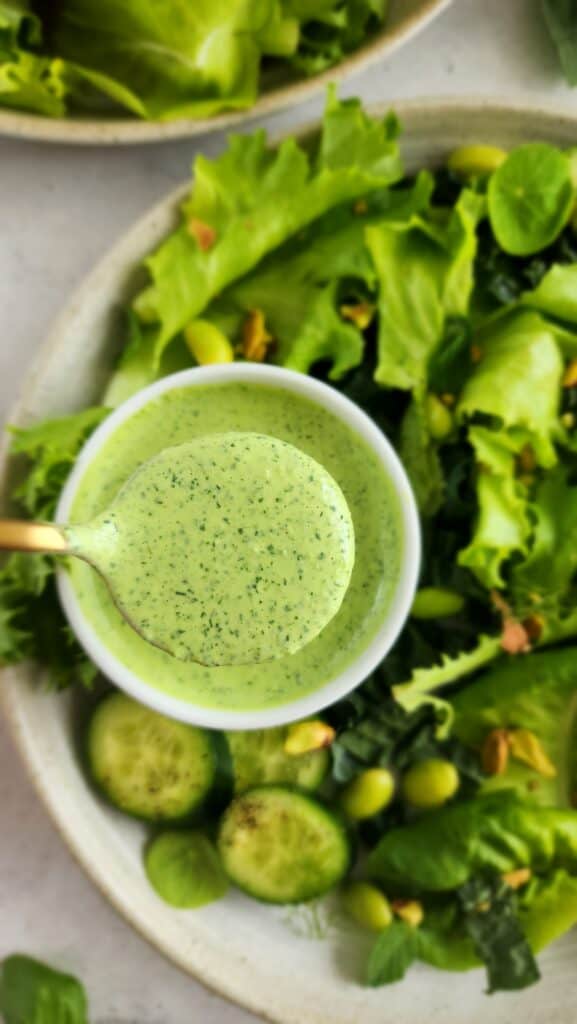 a spoonful of green goddess dressing