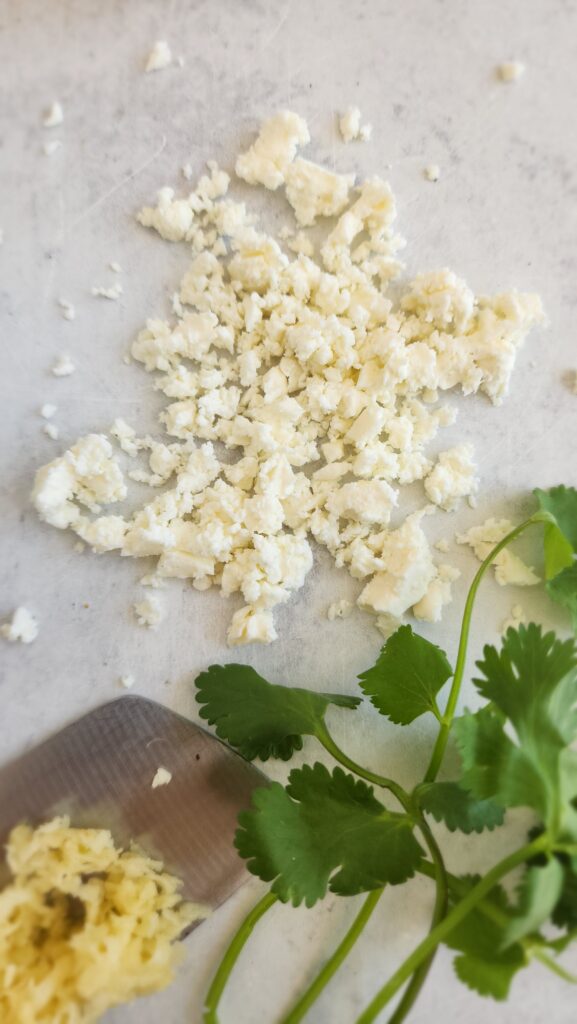 cotija cheese to top on homemade refried beans