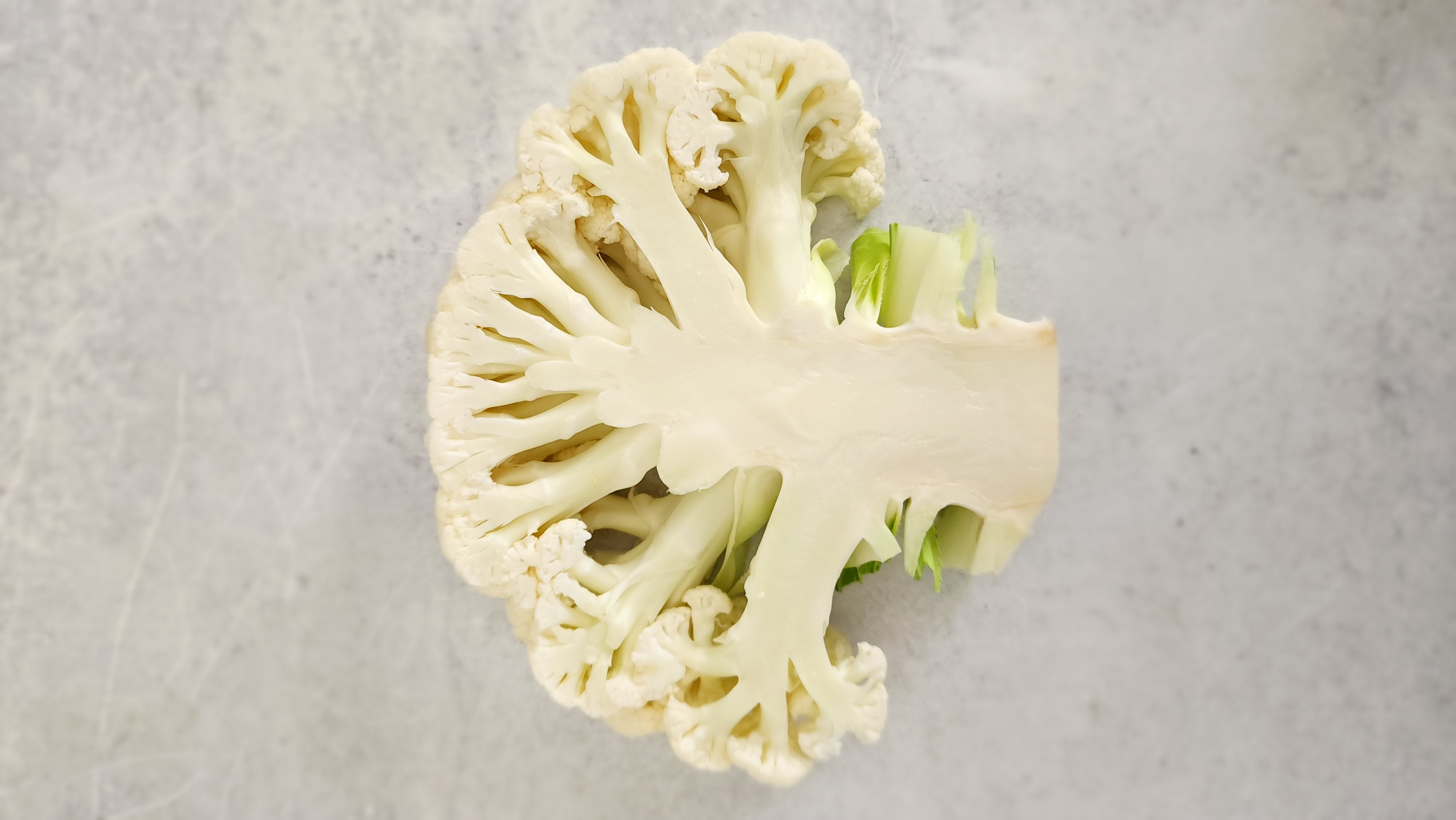 cauliflower cut into a wedge