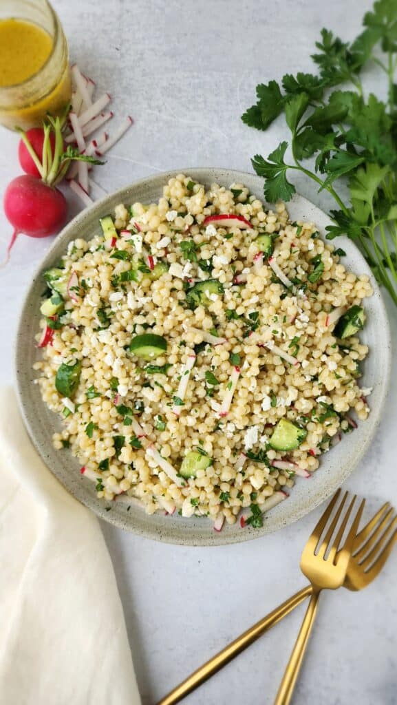 bowl of lemon couscous salad