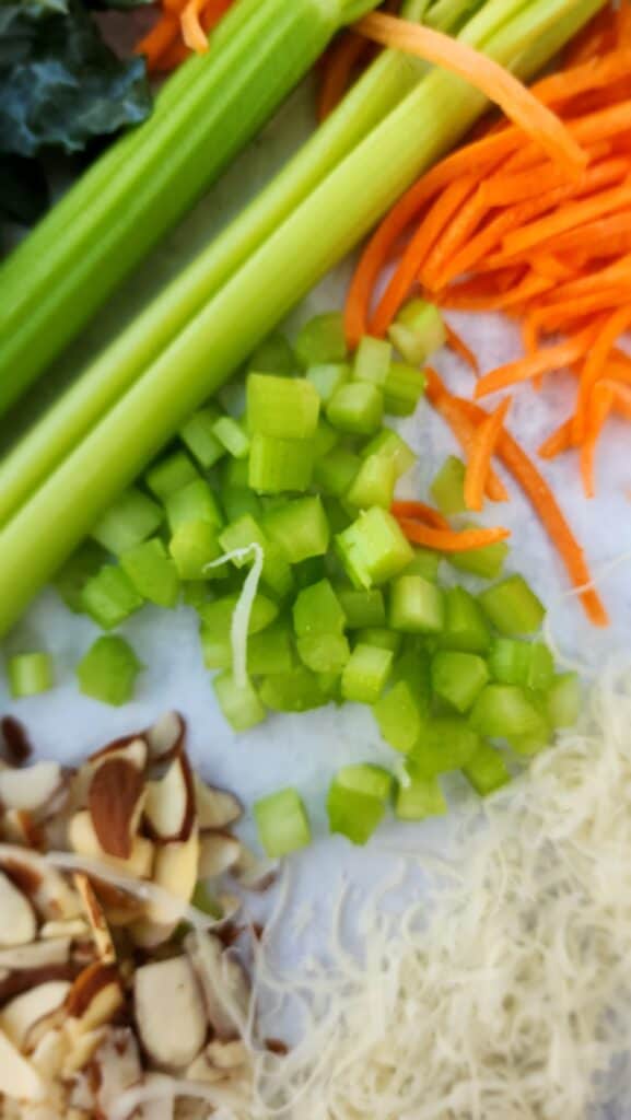close-up picture of celery for Kale Brussels Salad