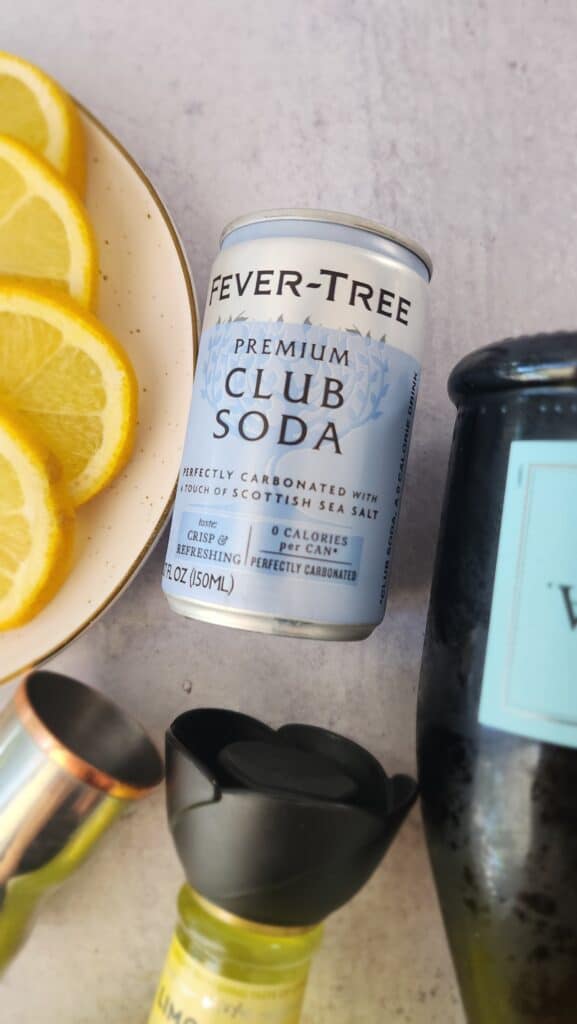 can of club soda for limoncello spritz