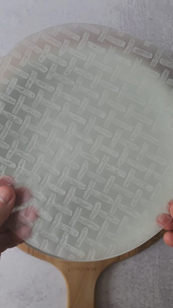 rice wrapper before soaking in water for shrimp spring rolls