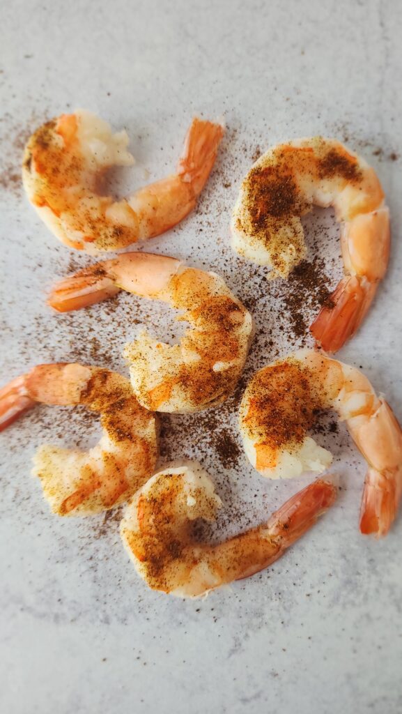 shrimp seasoned with taco seasoning for blackened shrimp