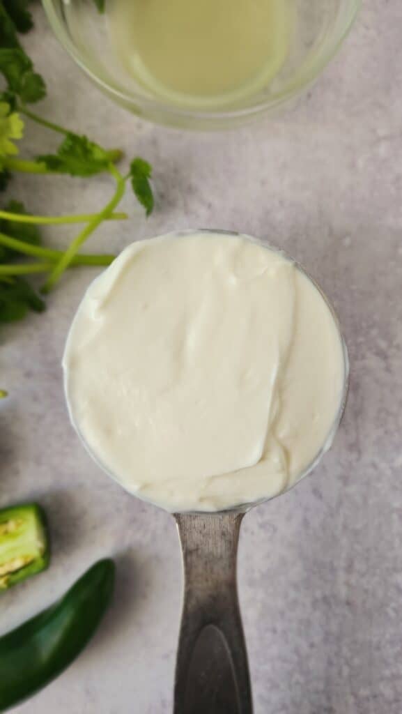 1/2 cup of skyr for cilantro jalapeño sauce