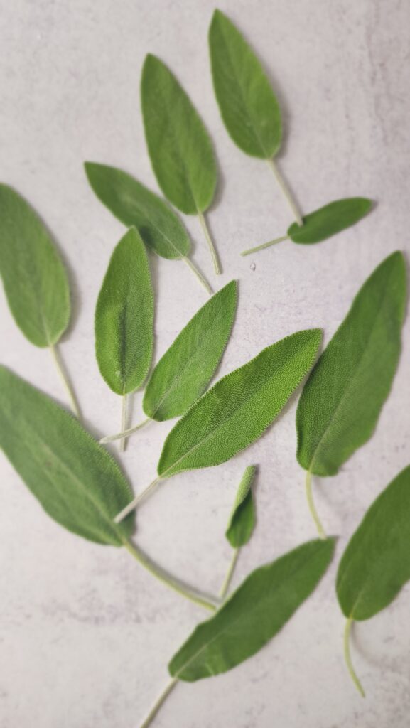 sage leave to garnish the melting sweet potatoes
