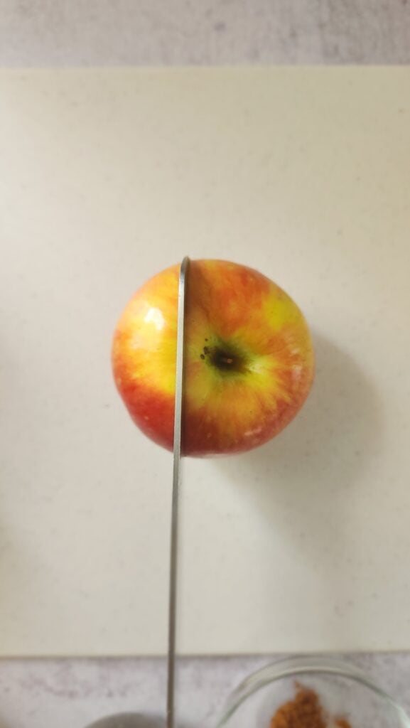 quartering an apple for puff pastry apple tart