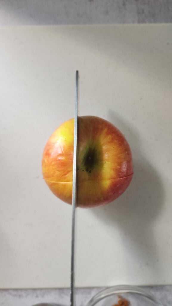 quartering an apple for puff pastry apple tart