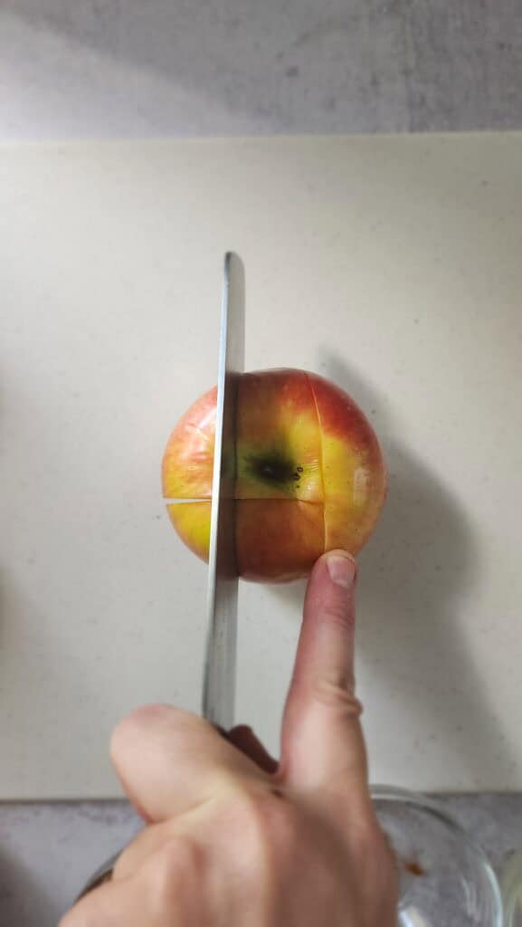quartering an apple for puff pastry apple tart
