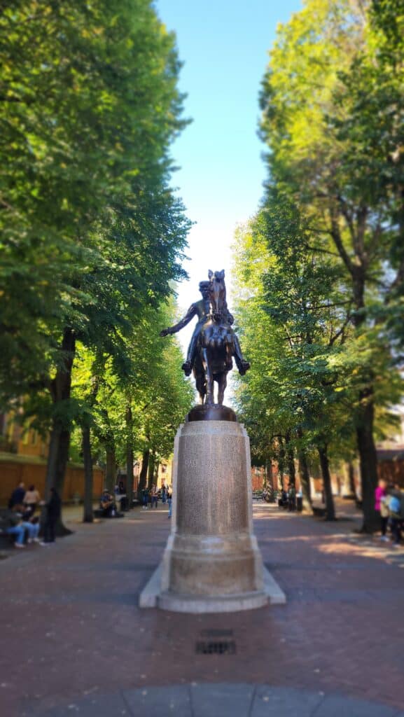 statue of Paul Revere in Boston