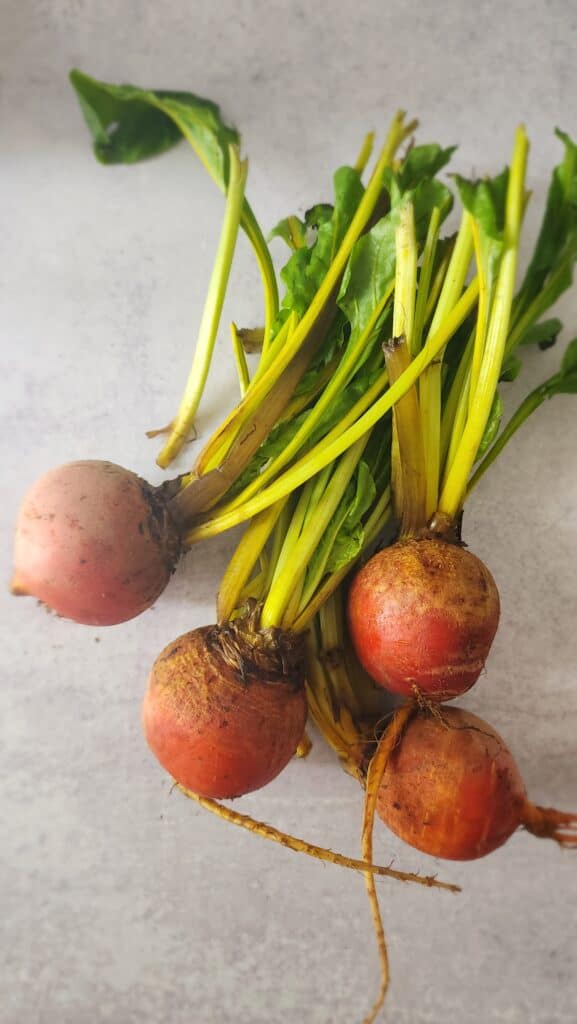 bunch of golden beets
