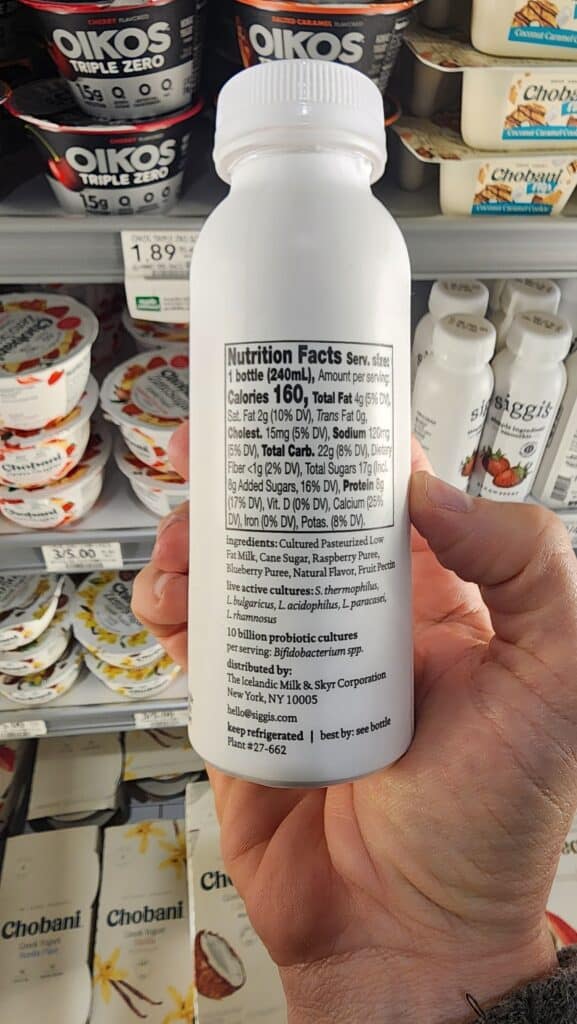 bottle of drinkable yogurt for a high protein drink in nutrition trends 2026