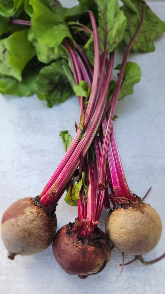 bunch of red beets for Melting Beets