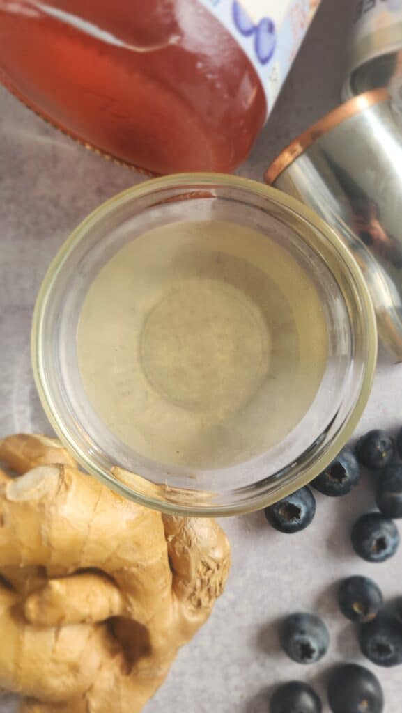 ginger simple syrup for a Blueberry Ginger Mocktail