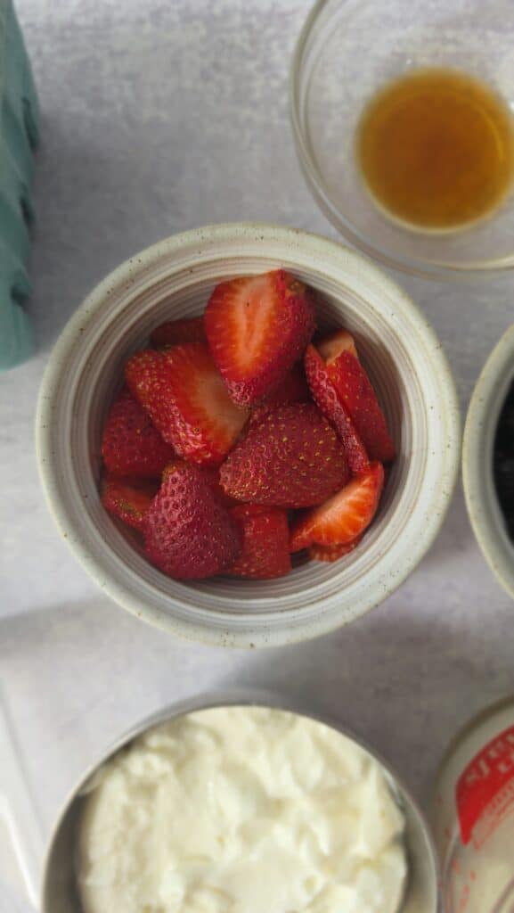 strawberries for Copycat Chobani Yogurt Drink