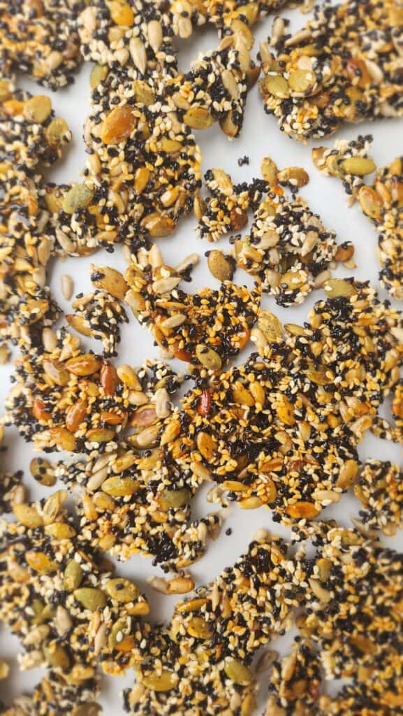seed brittle broken into tiny pieces