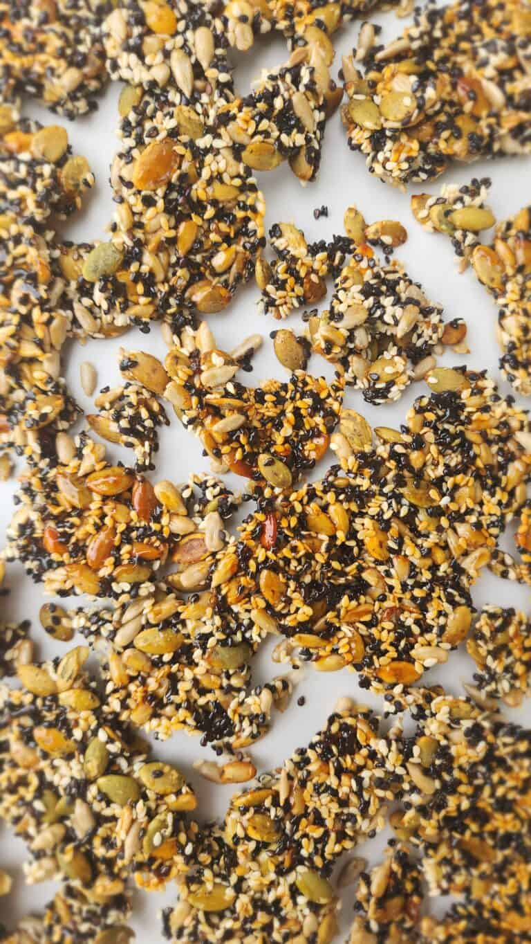 seed brittle broken into tiny pieces