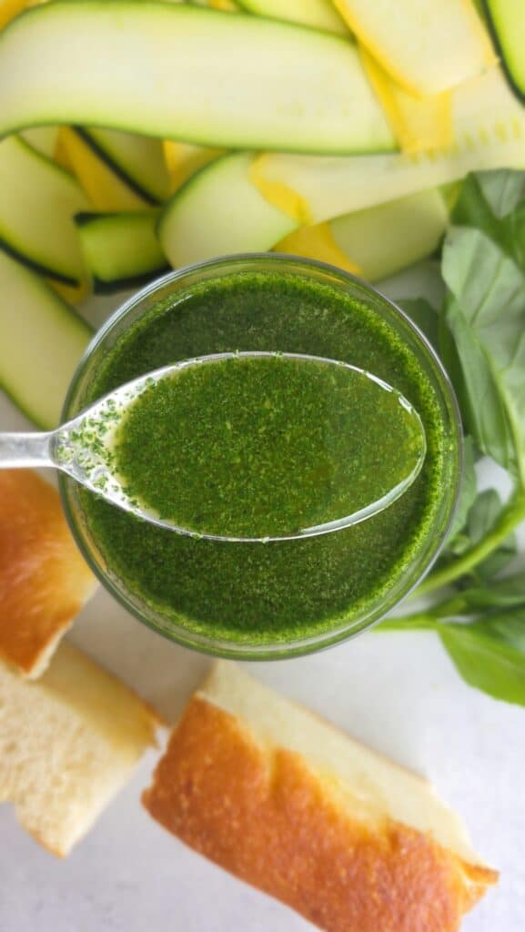 spoon full of basil oil