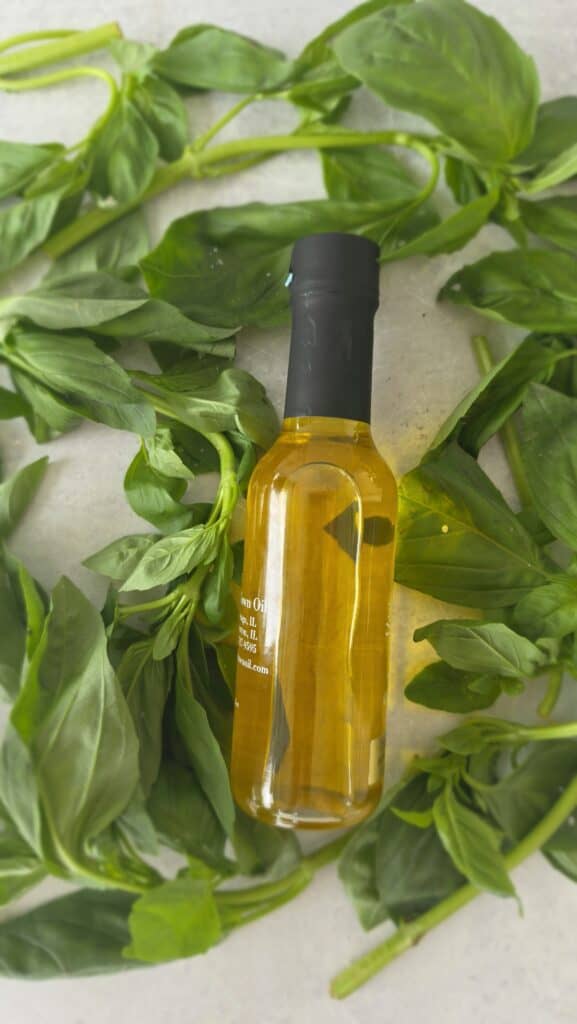 olive oil and basil for how to make basil oil