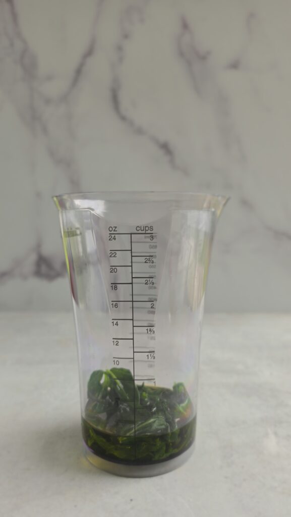 before blending basil oil