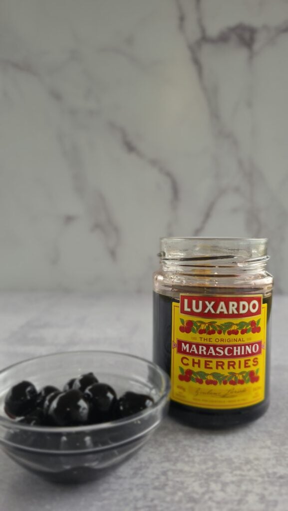 front shot of the jar of cherries I used for the Cherry Bomb Mule