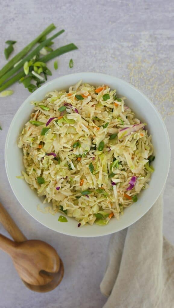 plate of sesame ginger slaw