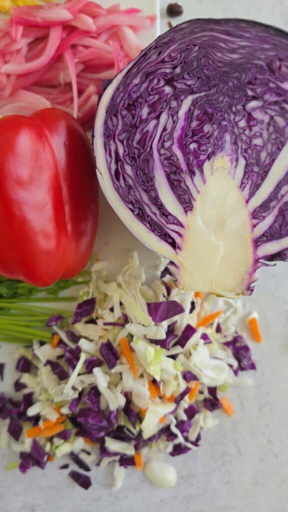 cabbage for dense bean salad
