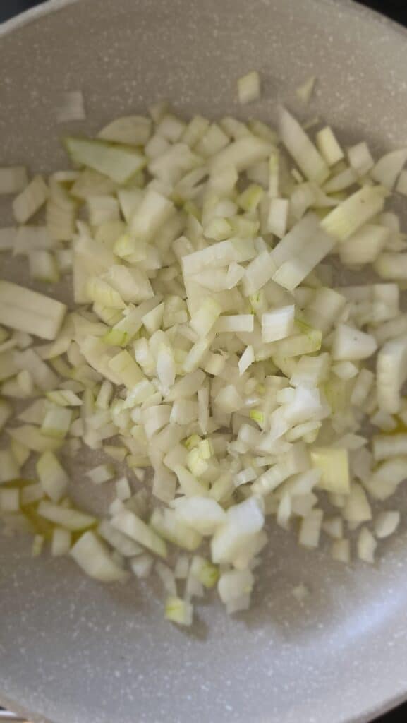 sauteed onion for glazed tofu loaf